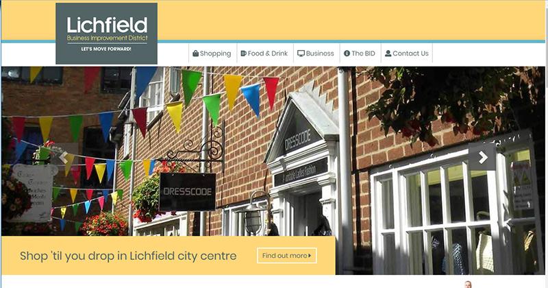 Lichfield BID website, built using Domain Access in Drupal 8